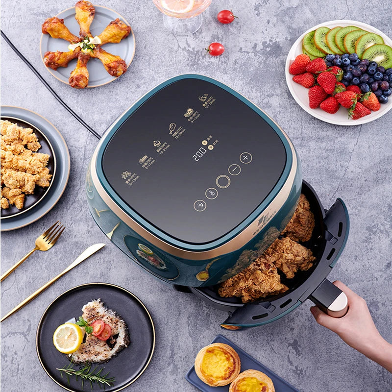 8L Air Fryer Household Large-Capacity Electric Fryer Intelligent Oil-free Multi-function Electric Fryer Microcomputer LED Touch