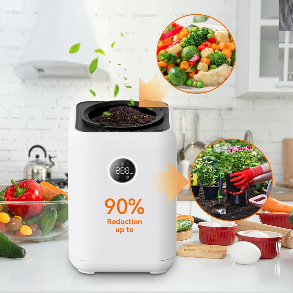 Odorless Smart Kitchen Food Waste Composting Machine 3L Large Capacity Electric Waste Disposal Machine Household Application