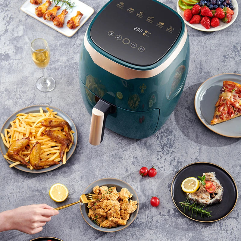 8L Air Fryer Household Large-Capacity Electric Fryer Intelligent Oil-free Multi-function Electric Fryer Microcomputer LED Touch