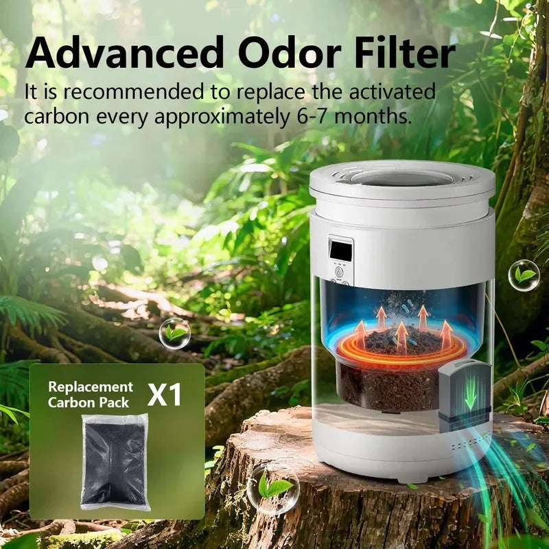Electric Food Waste Composter Machine Smart Kitchen Garbage Disposal Recycler Bin for Home Garden Organic Waste Treatment