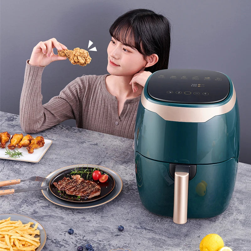 8L Air Fryer Household Large-Capacity Electric Fryer Intelligent Oil-free Multi-function Electric Fryer Microcomputer LED Touch