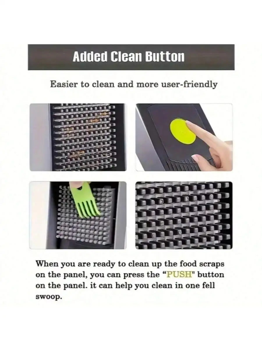 [Vegetable Slicer] 16-In-1 Vegetable Chopper, Professional Onion Chopper, Multi-Functional Food Chopper, Kitchen Vegetable Slicer And Dicer, Vegetable Chopper With 8 Blades, Carrot Chopper With Container Father Gift
