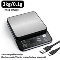 3/5/10kg 0.1g Digital Electronic Kitchen Scale LCD Display Fully Waterproof Stainless Steel Measuring Weighing Baking Tool