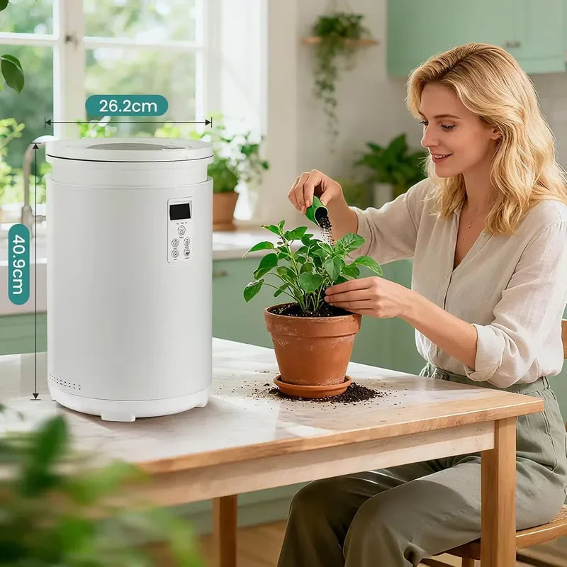 Electric Food Waste Composter Machine Smart Kitchen Garbage Disposal Recycler Bin for Home Garden Organic Waste Treatment